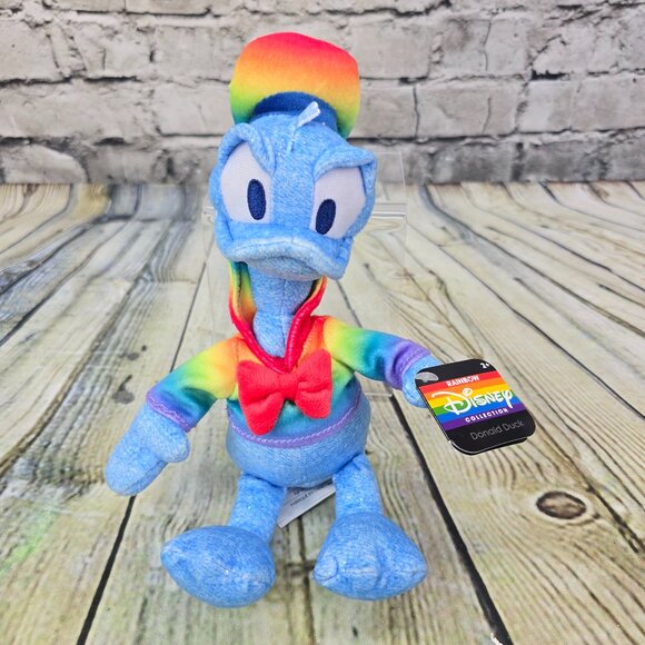 Disney Pride Plush Donald & Daisy Duck 10" Rainbow Collection NEW w/ Tags - Picture 2 of 9